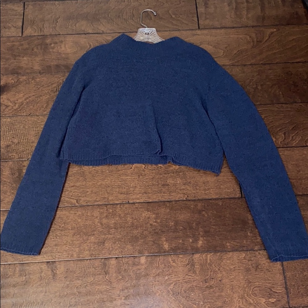 Navy Cropped Wild Fable Turtleneck